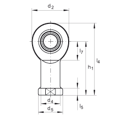 桿端軸承 GIR10-DO, 根據 DIN ISO 12 240-4 標準，帶右旋內螺紋，需維護
