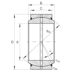 關節軸承 GE60-DO-2RS, 根據 DIN ISO 12 240-1 標準, 需維護，兩側唇密封