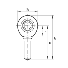 桿端軸承 GAR30-UK, 根據(jù) DIN ISO 12 240-4 標(biāo)準(zhǔn)，帶右旋外螺紋，需維護(hù)