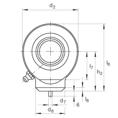 液壓桿端軸承 GK70-DO, 根據(jù) DIN ISO 12 240 標(biāo)準(zhǔn)，帶焊接面，需維護(hù)